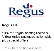 Regus UK - 10% off Regus meeting rooms & Virtual office packages nationwide plus special offers.